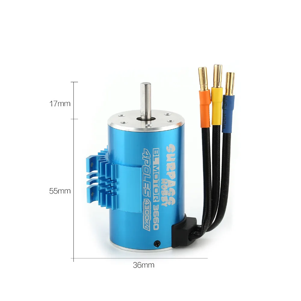 SURPASSHOBBY 3660 4300KV 3T 5mm Brushless Motor with Heat Sink for 1/8 RC Remote Control Car Parts Spare Parts Component
SURPASSHOBBY 3660 4300KV 3T 5mm Brushless Motor with Heat Sink for 1/8 RC Remote Control Car Parts Spare Parts Component