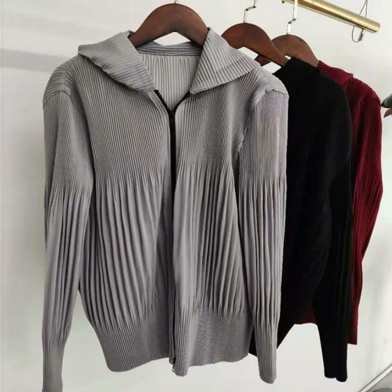 Jacket For Women Plus Size 45-75kg 2020 Winter Elastic Loose Miyake Pleated Long Sleeved Solid Color Hooded Zipper Short Coats
Jacket For Women Plus Size 45-75kg 2020 Winter Elastic Loose Miyake Pleated Long Sleeved Solid Color Hooded Zipper Short Coats