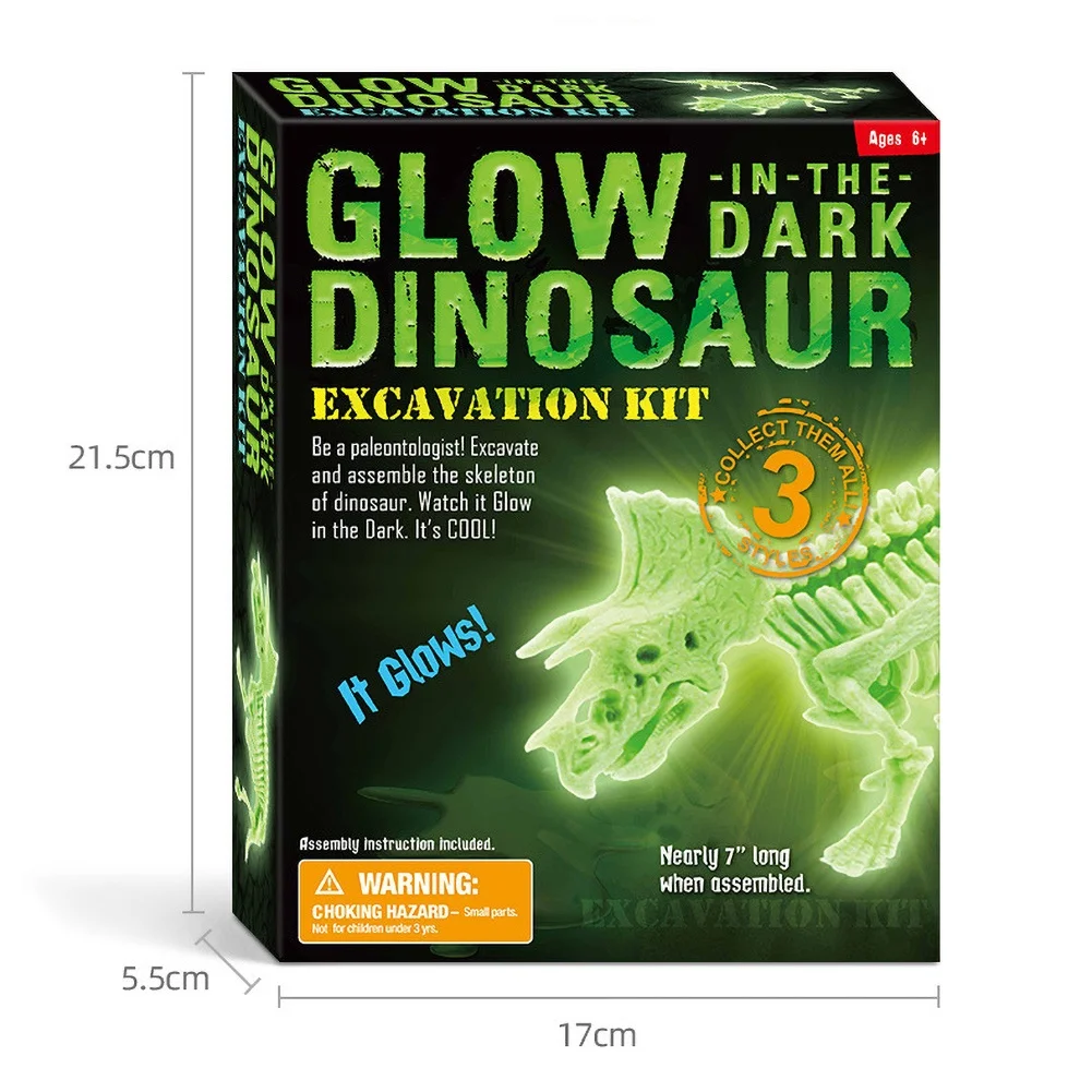 Children Kids Glow Dinosaur Skeleton Dig Excavation Kit Archaeology Science Early Education Toy 
Children Kids Glow Dinosaur Skeleton Dig Excavation Kit Archaeology Science Early Education Toy