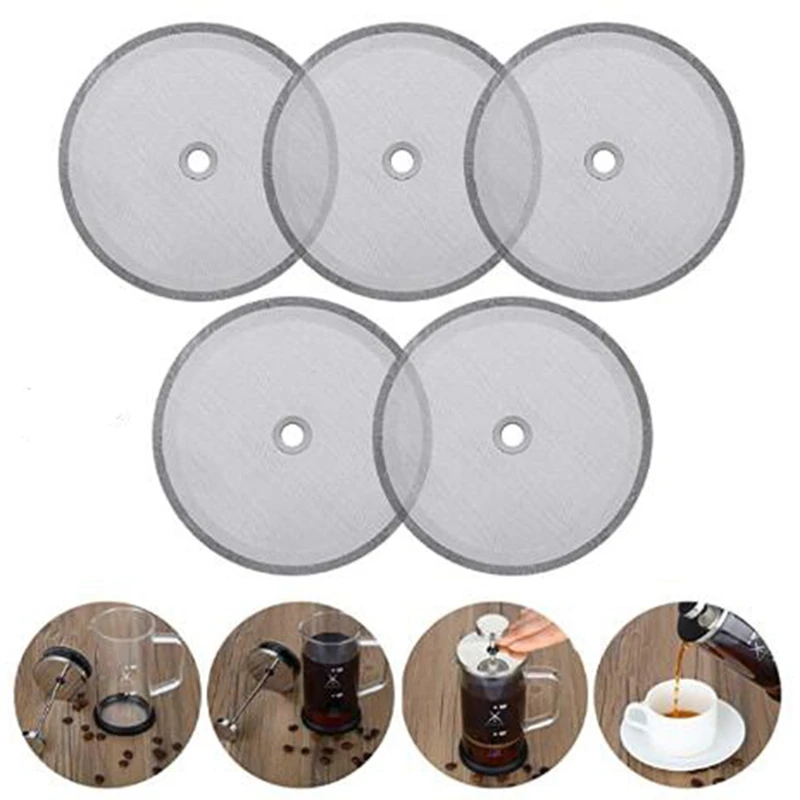 5Pcs Replacement Filters Mesh 4 Inch Coffee Filter Sn for 1000 Ml ,8 Cup French Press Coffee Makers and Tea Machines
5Pcs Replacement Filters Mesh 4 Inch Coffee Filter Sn for 1000 Ml ,8 Cup French Press Coffee Makers and Tea Machines