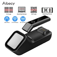 сканер штрих кодов Aibecy 3 в 1 кода ручной 1D/2D/QR BT & 2 4G Беспроводной USB