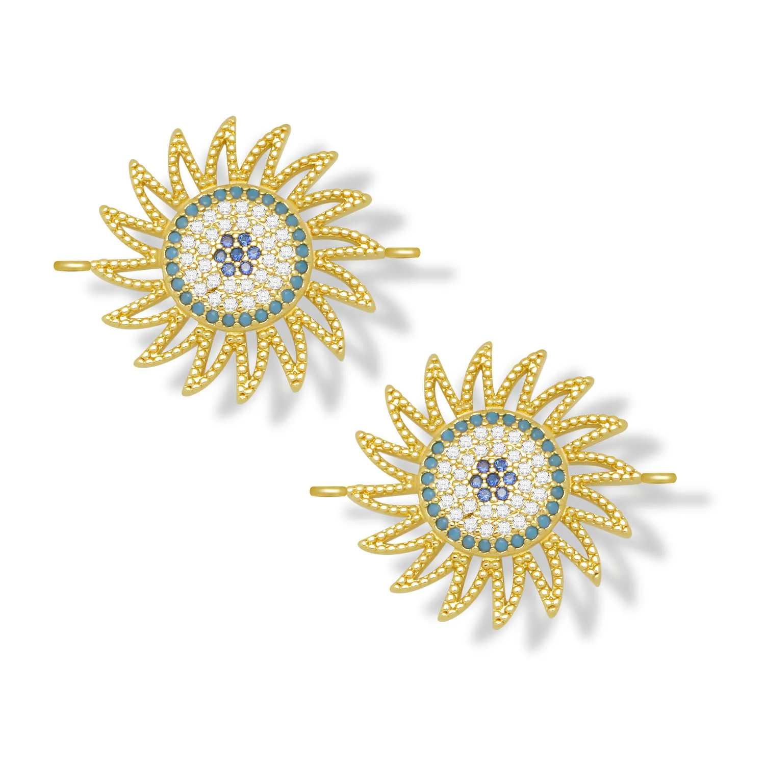 White&Blue Cubic Zirconia Crystal Gold-plated Brass Sun Charm Connector For Necklace Bracelet Makings DIY Jewelry Findings Gift
White&Blue Cubic Zirconia Crystal Gold-plated Brass Sun Charm Connector For Necklace Bracelet Makings DIY Jewelry Findings Gift