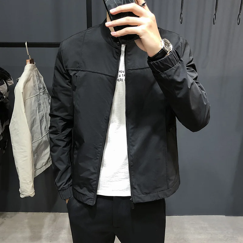 Spring Men Autumn Fashion Zipper Slim Coats Male Solid Color Casual Baseball Jackets Men Stand Collar Thin Outerwear O66
Spring Men Autumn Fashion Zipper Slim Coats Male Solid Color Casual Baseball Jackets Men Stand Collar Thin Outerwear O66