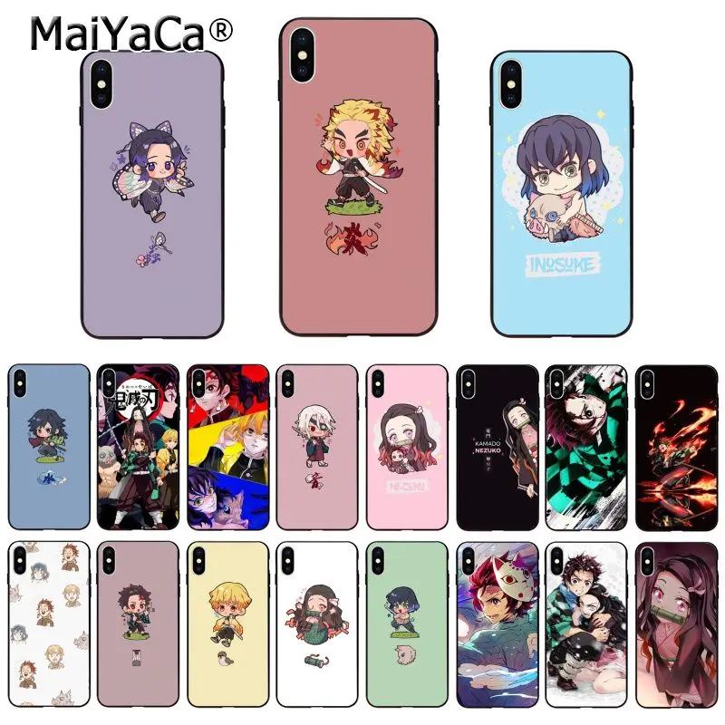 Японский чехол для телефона Kamado Nezuko Kimetsu No Yaiba рассекающий демонов iphone 11 12 Pro XS MAX XR 8