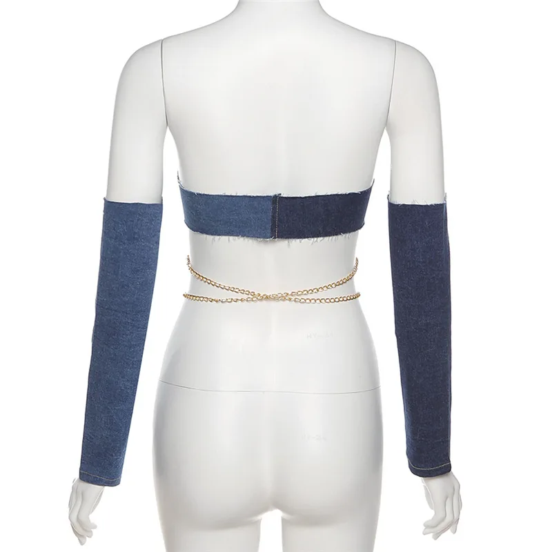 Cryptographic Bandage Lace Up Chain Denim Crop Tops Women Sexy Backless Top Cropped With Sleeve Streewear Club Party
Cryptographic Bandage Lace Up Chain Denim Crop Tops Women Sexy Backless Top Cropped With Sleeve Streewear Club Party