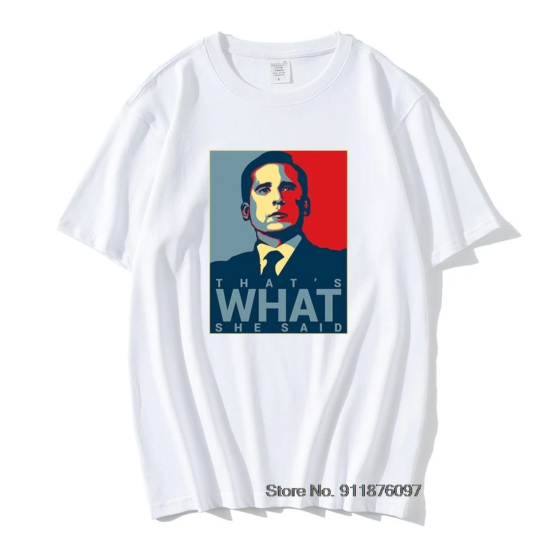 The Office T-shirt That's What She Said Tee Funny Tv Show Cool Casual Pride T Shirt Men Unisex New Vintage Cool Tshirt 
The Office T-shirt That's What She Said Tee Funny Tv Show Cool Casual Pride T Shirt Men Unisex New Vintage Cool Tshirt