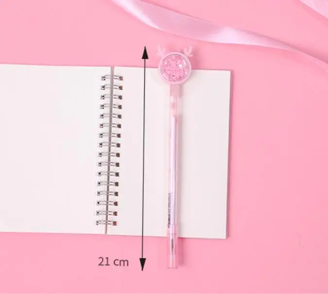 36 pcs/lot Kawaii Reindeer Sequins Gel Pen Cute 0.38 mm black Ink signature Pen Promotional Gift Stationery School Supplies