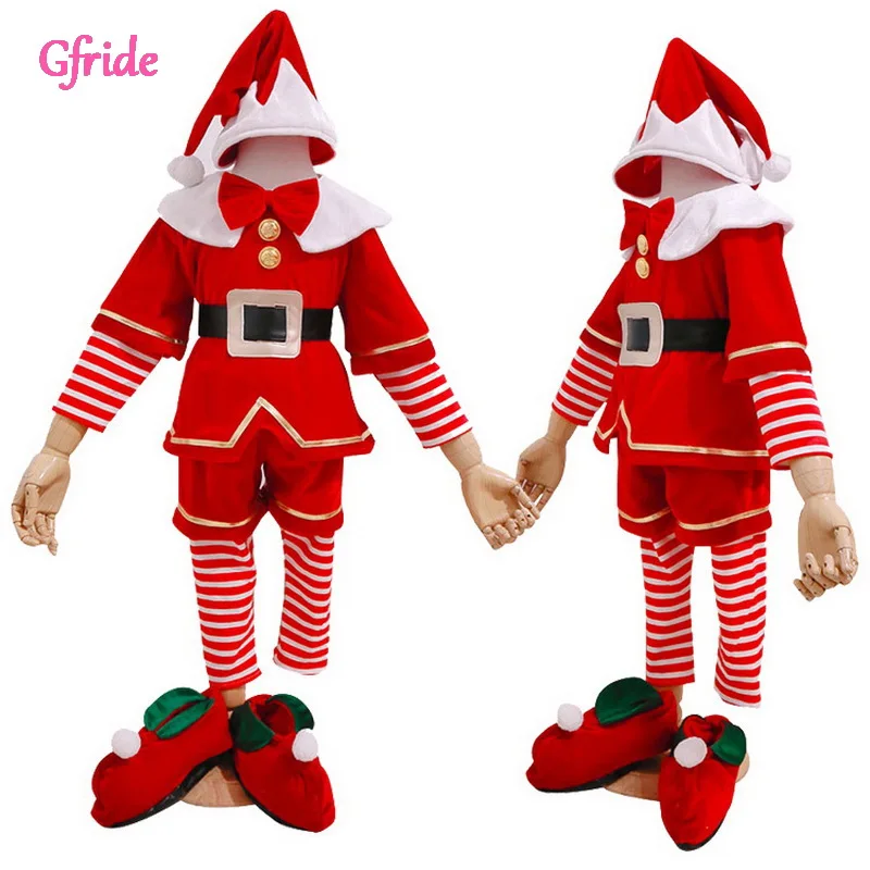 Boys Girls Christmas Red Elf Cosplay Costumes With Hat Shoes Sets Kids Clothing Fancy Party Sets Infant Clothes 1-10 Years
Boys Girls Christmas Red Elf Cosplay Costumes With Hat Shoes Sets Kids Clothing Fancy Party Sets Infant Clothes 1-10 Years