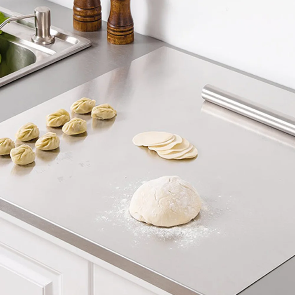 1Pc Stainless Steel Chopping Board Non-stick Dough Board Food Cutting Board 
1Pc Stainless Steel Chopping Board Non-stick Dough Board Food Cutting Board
