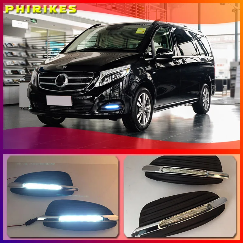 Светодиодные дневные ходовые огни для Mercedes Benz V-Class Vito V250 V260 2016 2017 2018 автомобильные