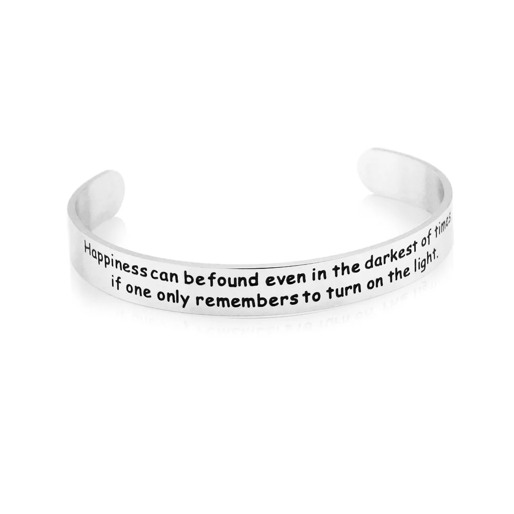 PolishedPlus Customized bracelet Happiness can be found Inspirational stainless steel bangle Letter personalized for Women gift
PolishedPlus Customized bracelet Happiness can be found Inspirational stainless steel bangle Letter personalized for Women gift
