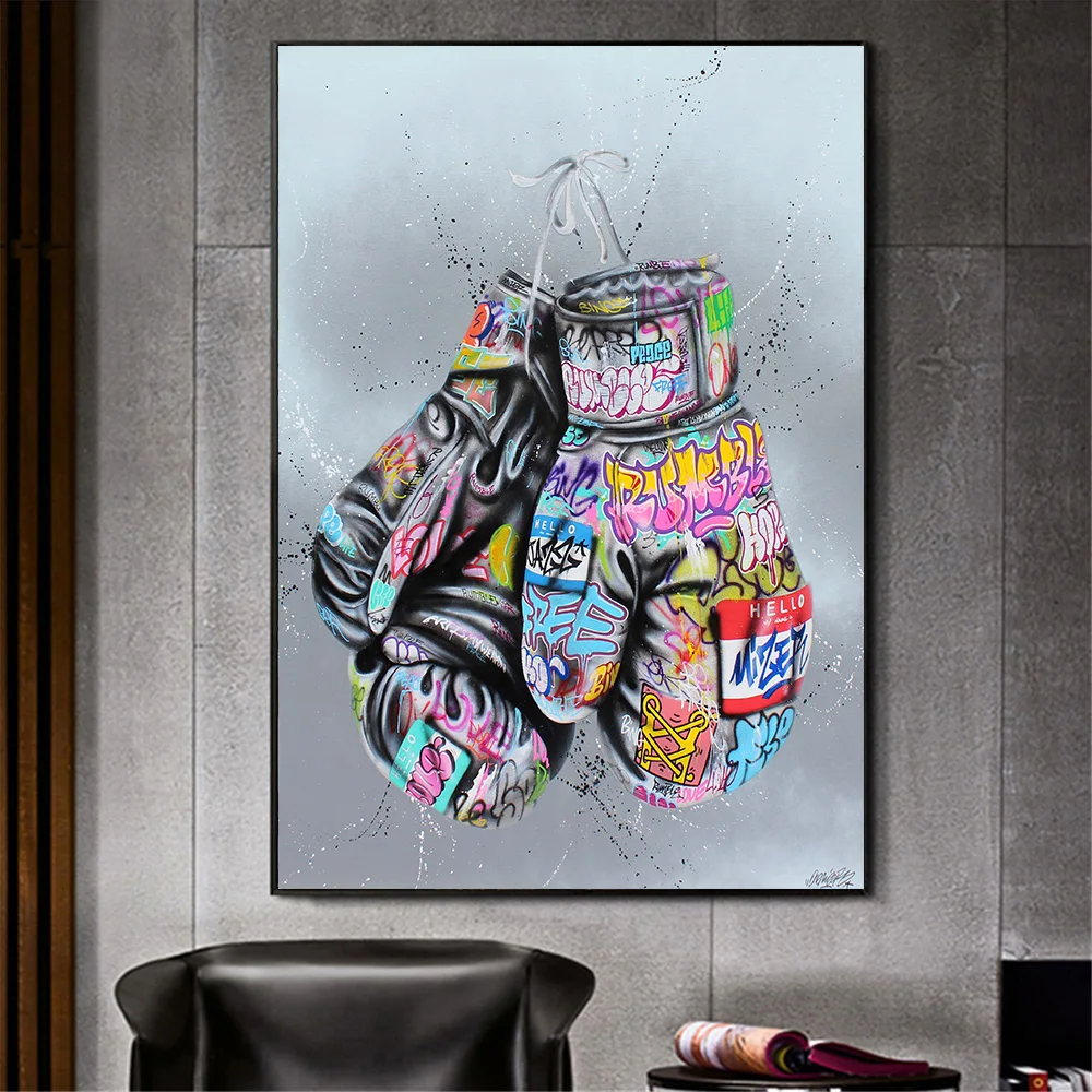 Boxing Gloves Graffiti Art Posters and Prints Wall Canvas Painting Street Graffiti Wall Art Picture for Living Room Home Decor
Boxing Gloves Graffiti Art Posters and Prints Wall Canvas Painting Street Graffiti Wall Art Picture for Living Room Home Decor