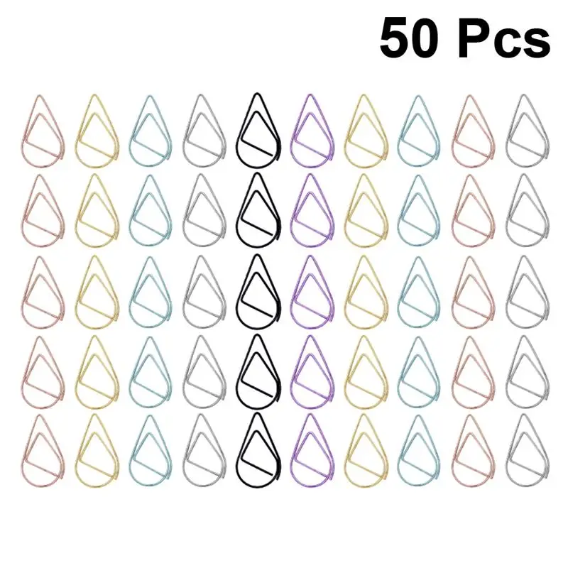 20/50pcs Water Drop Shape Paper Clip Gold Silver Black Paper Clips Simple Metal Paper Clip Random Color
20/50pcs Water Drop Shape Paper Clip Gold Silver Black Paper Clips Simple Metal Paper Clip Random Color
