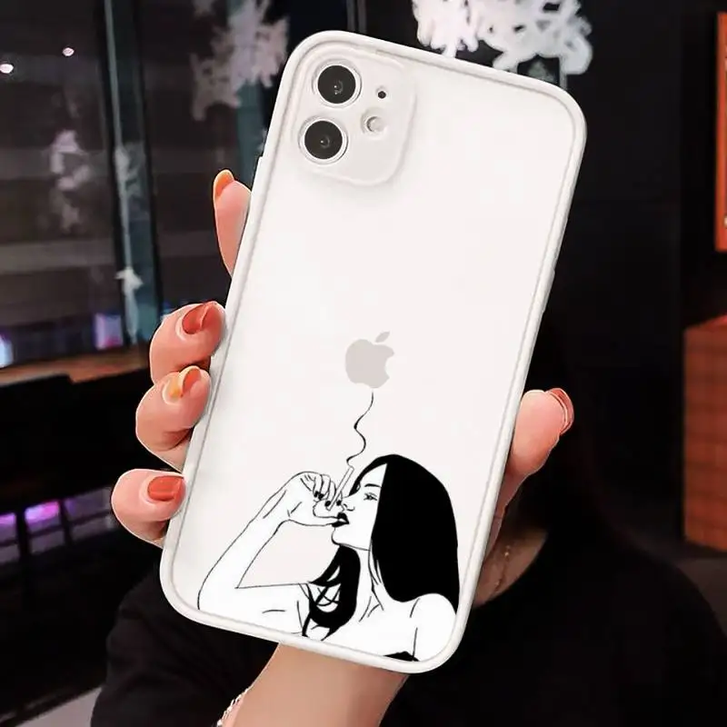 Cool smoking heartbreaker girl Phone Cases matte transparent For white iPhone 7 8 x xs xr 11 12 pro plus max mini Clear Funda
Cool smoking heartbreaker girl Phone Cases matte transparent For white iPhone 7 8 x xs xr 11 12 pro plus max mini Clear Funda