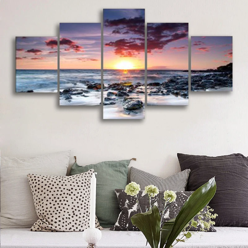 5 Pieces Abstract Setting Sun and The Sea Painting on Canvas Prints Seascape Decorative Pictures Home Decor Wall Art
5 Pieces Abstract Setting Sun and The Sea Painting on Canvas Prints Seascape Decorative Pictures Home Decor Wall Art