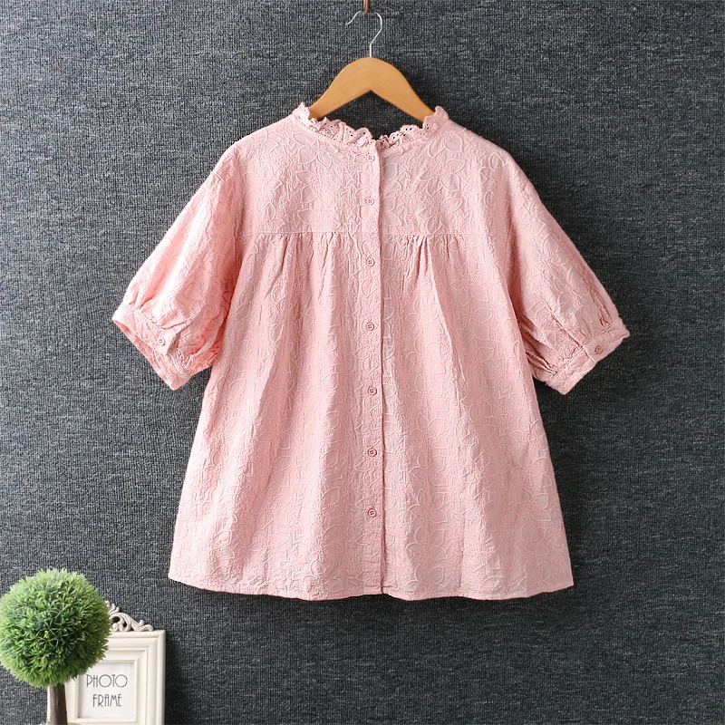 Summer new women's Japan style sweet round neck embroidery Pullover Shirt Short Sleeve top Female
Summer new women's Japan style sweet round neck embroidery Pullover Shirt Short Sleeve top Female