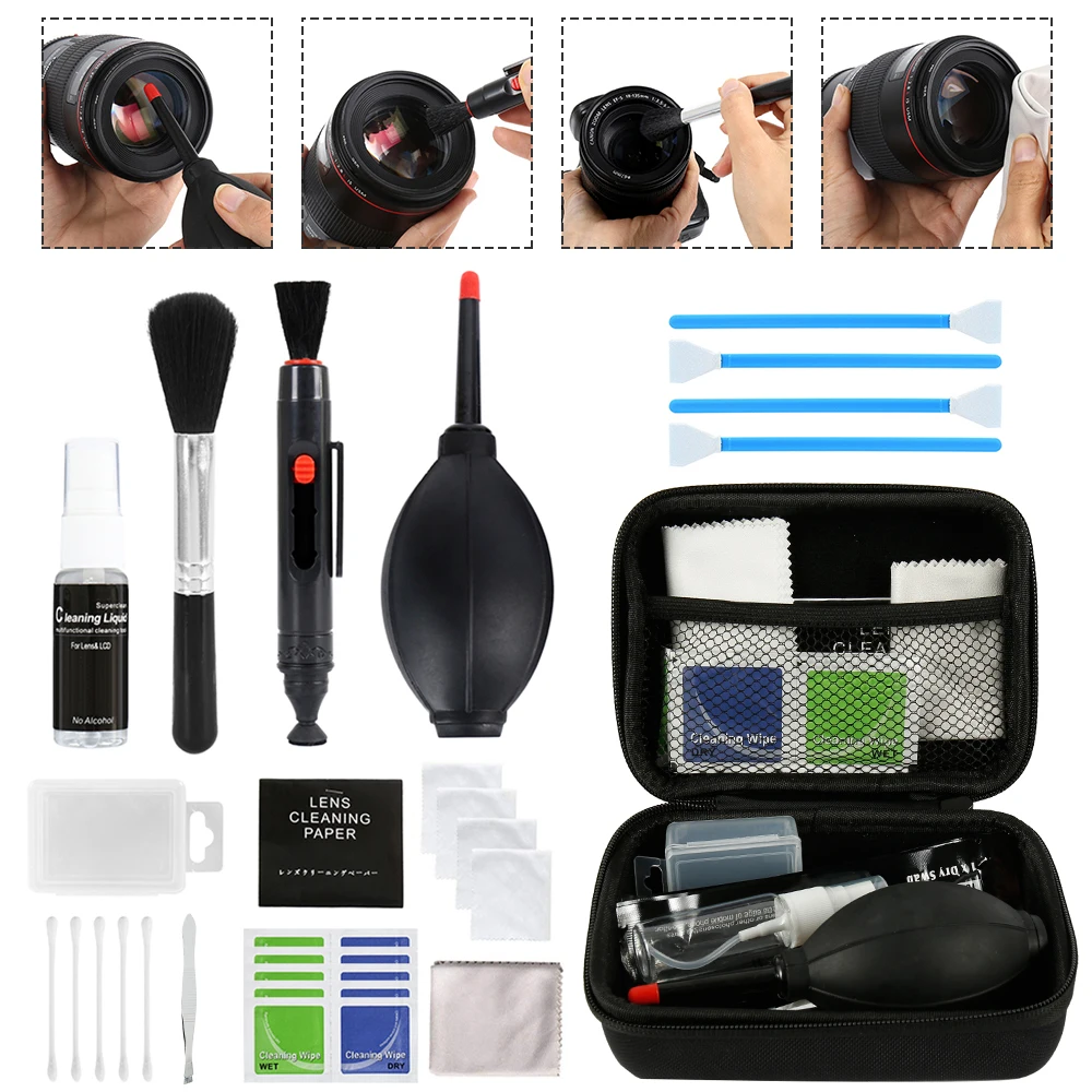 5-46pcs Camera Cleaner Kit DSLR Lens Digital Camera Sensor Cleaning Kit for Sony Fujifilm Nikon Canon SLR DV Cameras Clean Set 
5-46pcs Camera Cleaner Kit DSLR Lens Digital Camera Sensor Cleaning Kit for Sony Fujifilm Nikon Canon SLR DV Cameras Clean Set