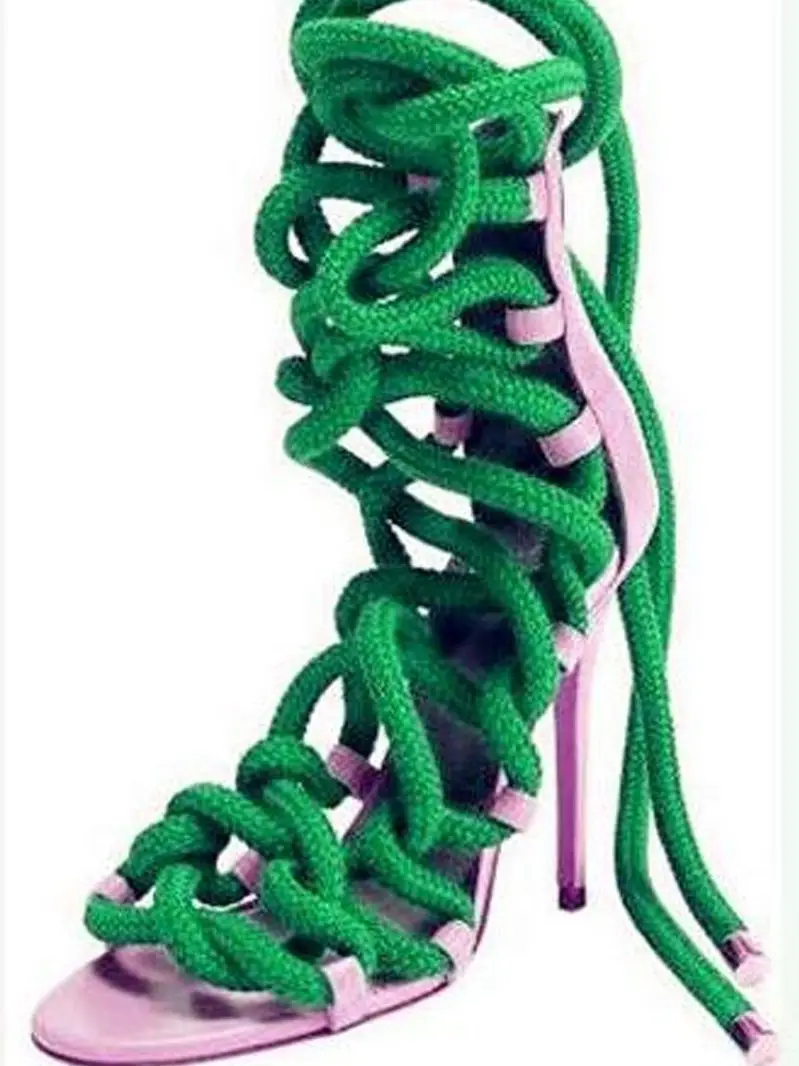 Women Summer Thin High Heel Cross-tied Sandal Braided Rope Open Toe Gladiator Cut Out Ankle Strap Sexy Females Colorful Sandal 
Women Summer Thin High Heel Cross-tied Sandal Braided Rope Open Toe Gladiator Cut Out Ankle Strap Sexy Females Colorful Sandal