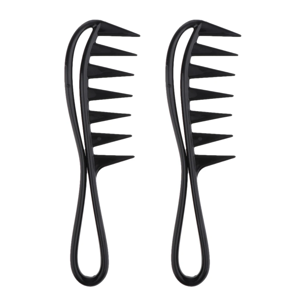 

2pcs Mens Oily Hair Pick Comb Salon Dyeing Hairdressing Styling Wide Tooth