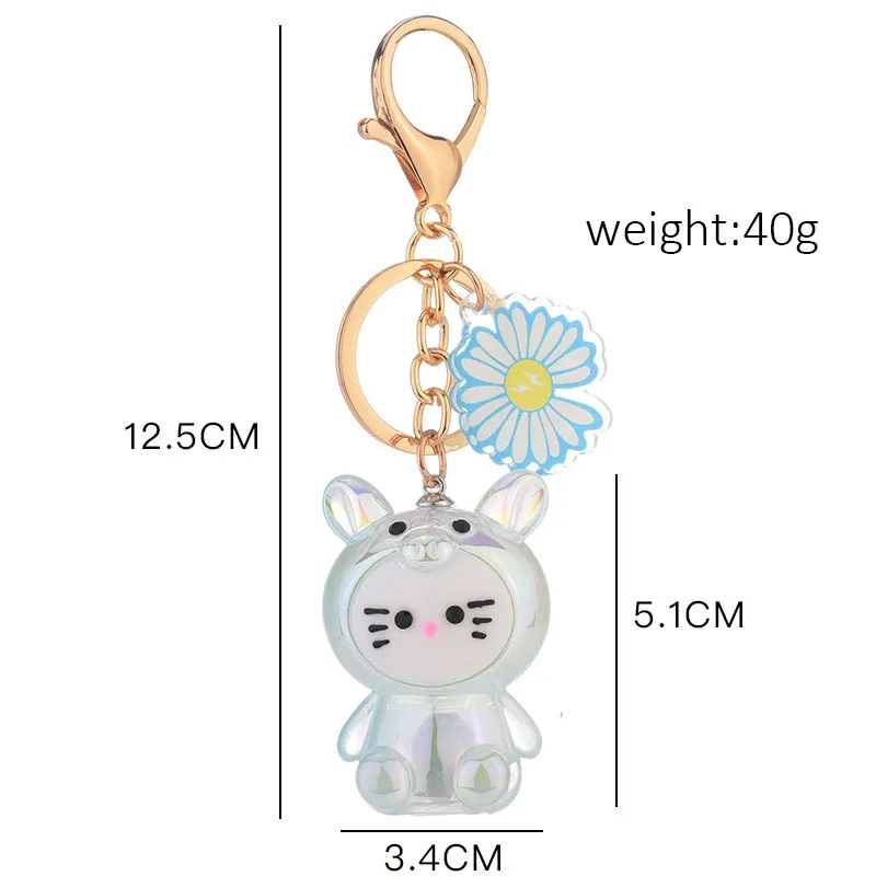 WANGLUFEI New Creative Lighted Little Pig Bunny Keychain Acrylic Cartoon Daisy Charm Keyring Bag Pendant Decor Gift Accessories 
WANGLUFEI New Creative Lighted Little Pig Bunny Keychain Acrylic Cartoon Daisy Charm Keyring Bag Pendant Decor Gift Accessories