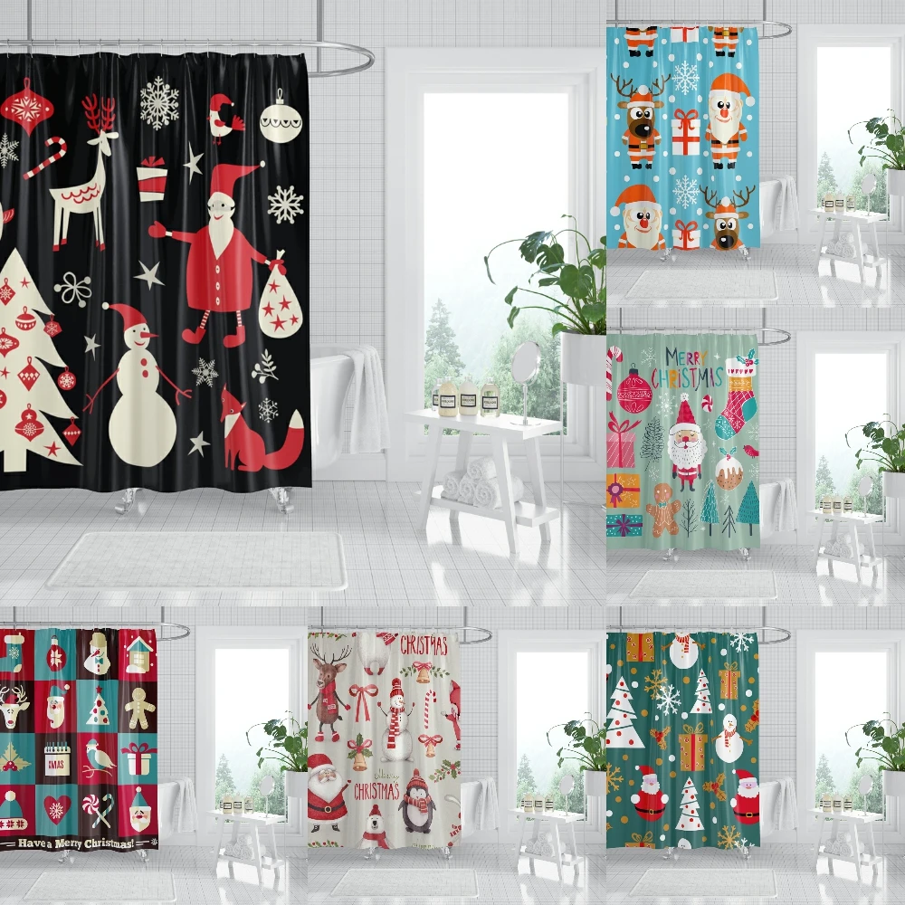 Santa Elk Shower Curtain Waterproof Eco-Friendly Bath Curtain Christmas Gift Home Decoration Bathroom Accessories With Hooks
Santa Elk Shower Curtain Waterproof Eco-Friendly Bath Curtain Christmas Gift Home Decoration Bathroom Accessories With Hooks