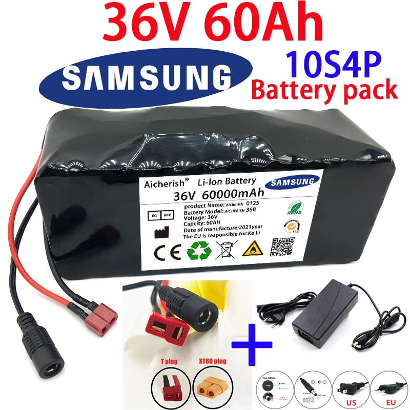 Electric Bicycle 36V 60Ah Lithium Battery Built-In 40A BMS 42 Volt 2A Charging Ebike Battery + Charger
Electric Bicycle 36V 60Ah Lithium Battery Built-In 40A BMS 42 Volt 2A Charging Ebike Battery + Charger