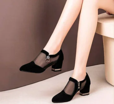 Spring Fall Women's Mesh High Heels Breathable High Heels Sandals Casual Side Zip Mid Single Shoes
Spring Fall Women's Mesh High Heels Breathable High Heels Sandals Casual Side Zip Mid Single Shoes