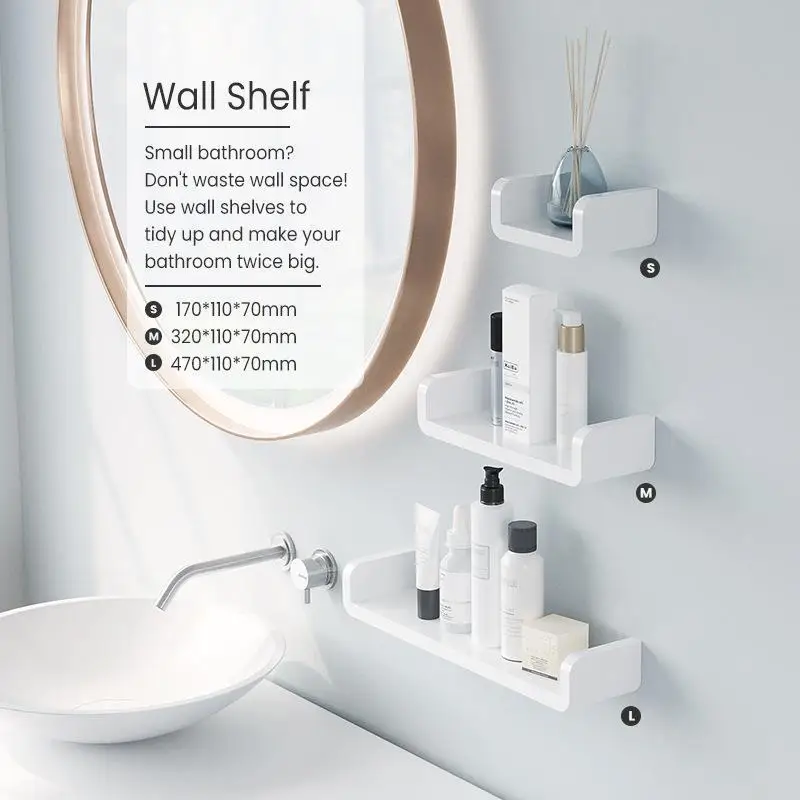 Bathroom Shelf White Punch Free Kitchen Wall Shelves Shower Basket Storage Rack Bathroom Accessories
Bathroom Shelf White Punch Free Kitchen Wall Shelves Shower Basket Storage Rack Bathroom Accessories