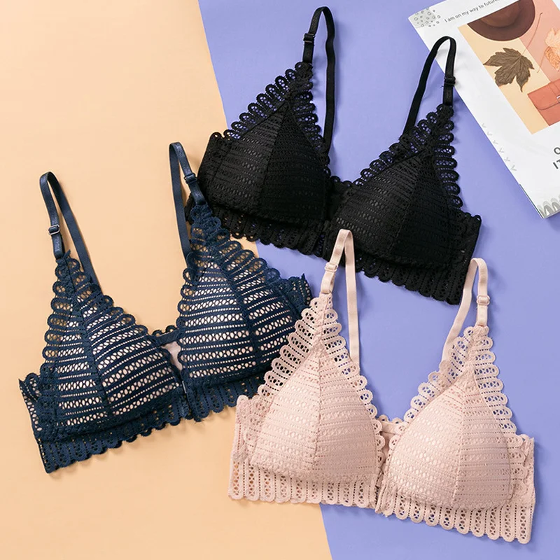 New Women Sexy Thin Section Breathable Comfortable Triangle Cup Bra Lace Front Buckle Bra Gather No Steel Ring Ladies Underwear
New Women Sexy Thin Section Breathable Comfortable Triangle Cup Bra Lace Front Buckle Bra Gather No Steel Ring Ladies Underwear