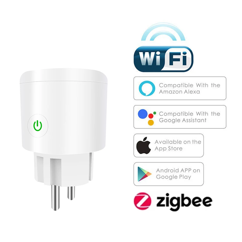 Tuya Zigbee EU Plug WIFI Wireless Socket Smart Timer Plug Voice Control Home Smart Power Socket Work With Alexa Google Home
Tuya Zigbee EU Plug WIFI Wireless Socket Smart Timer Plug Voice Control Home Smart Power Socket Work With Alexa Google Home
