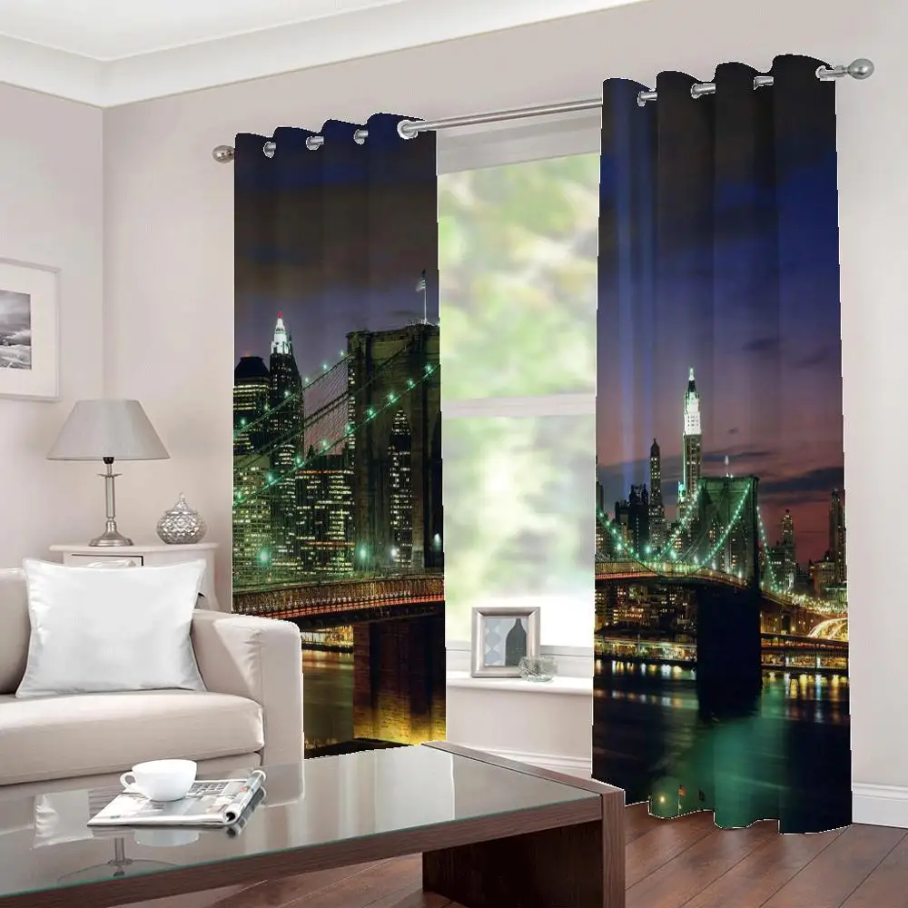 Custom 3D Curtains the bridge in the bright lights at night papel de parede For living room bedroom Blackout Drapes Home Decor
Custom 3D Curtains the bridge in the bright lights at night papel de parede For living room bedroom Blackout Drapes Home Decor