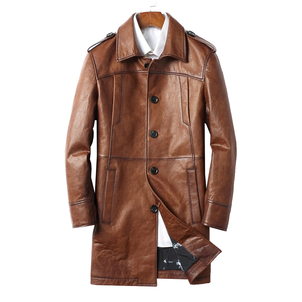 Мужская кожаная куртка из натуральной овечьей кожи, приталенная осенняя куртка из натуральной кожи, 2020 
Мужская кожаная куртка из натуральной овечьей кожи, приталенная осенняя куртка из натуральной кожи, 2020