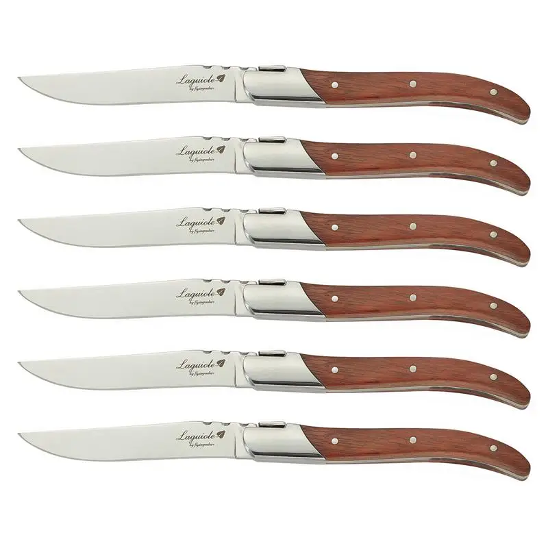 8.25'' Laguiole style Steak Knives Rose Wood Dinner Knifes Japanese Cutlery Wooden Dinnerware set Xmas Restaurant 2/4/6/8/10pcs
8.25'' Laguiole style Steak Knives Rose Wood Dinner Knifes Japanese Cutlery Wooden Dinnerware set Xmas Restaurant 2/4/6/8/10pcs
