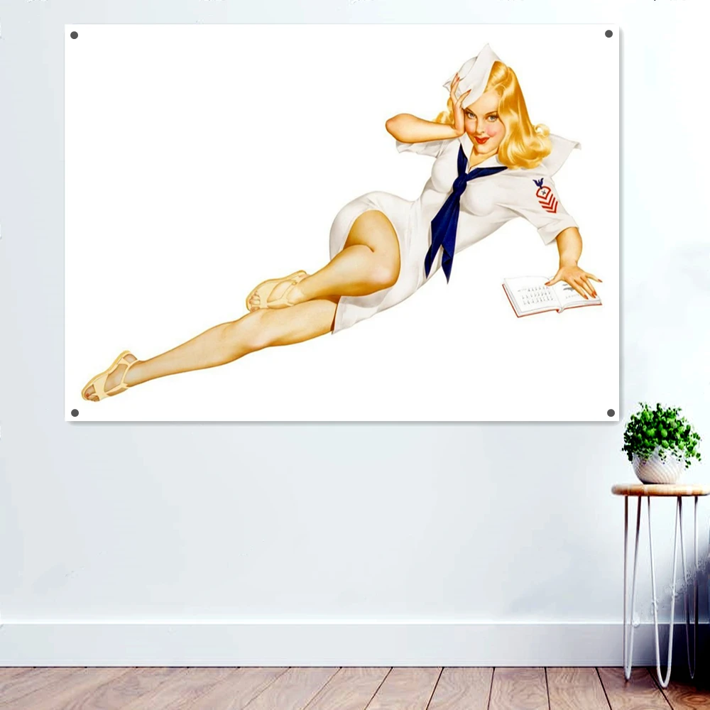 Attractive Sexy Female Poster Wall Art Tapestry Vintage Pin Up Girl Decorative Banner Hanging Paintings Flag Mural Home Decor E5
Attractive Sexy Female Poster Wall Art Tapestry Vintage Pin Up Girl Decorative Banner Hanging Paintings Flag Mural Home Decor E5