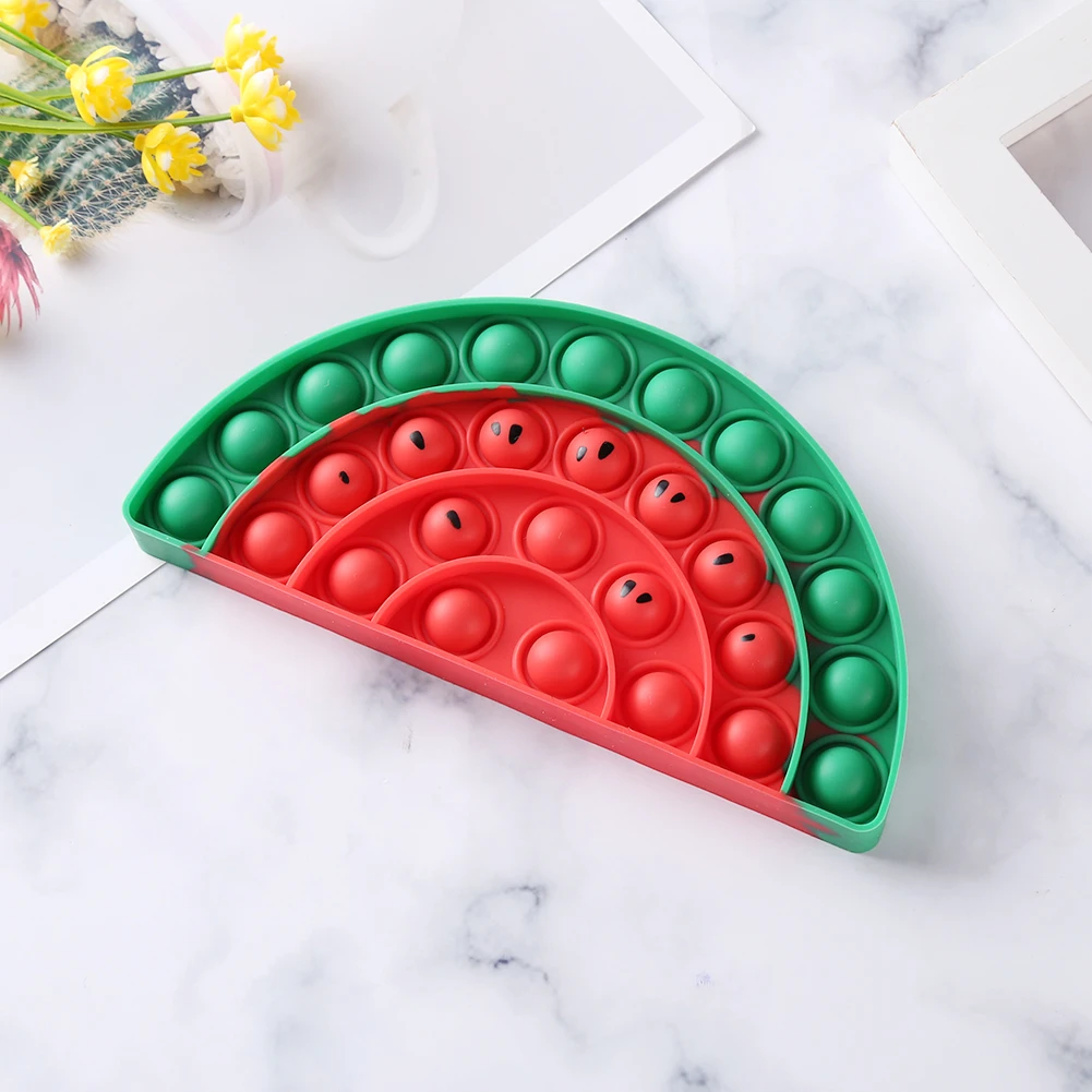 Silicone Cartoon Half Watermelon Funny Push Bubble Sensory Squeezing Toy Stress Relieve Special Need Concentration for Adult Kid
Silicone Cartoon Half Watermelon Funny Push Bubble Sensory Squeezing Toy Stress Relieve Special Need Concentration for Adult Kid
