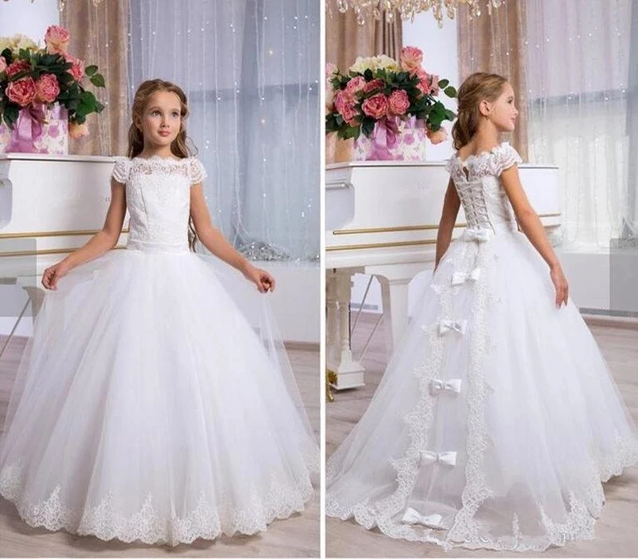 

Lace Tulle Kids Flower Girl Dresses for Wedding Birthday Pageant Princess Gown First Communion Vestidos De Nina De Las Flores