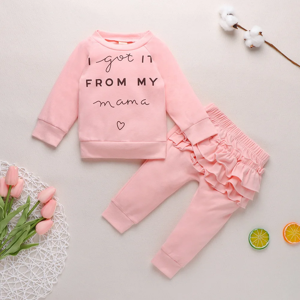 Pink Spring Autumn Newborn Letter Print Suits Kids T-shirt+ Pants 2pcs Clothes Set Baby Boy Girl Clothing Set Cotton Outfits D30
Pink Spring Autumn Newborn Letter Print Suits Kids T-shirt+ Pants 2pcs Clothes Set Baby Boy Girl Clothing Set Cotton Outfits D30