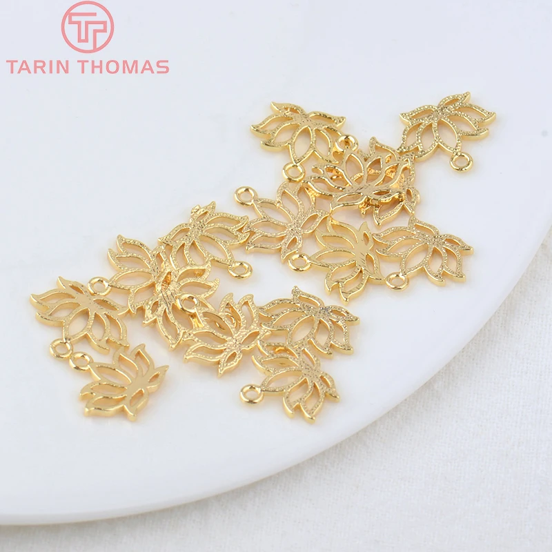 10PCS 8x12.5MM Hole 1.5MM 24K Gold Color Lotus Flowers Pendants Charms High Quality DIY Jewelry Making Findings Accessories
10PCS 8x12.5MM Hole 1.5MM 24K Gold Color Lotus Flowers Pendants Charms High Quality DIY Jewelry Making Findings Accessories