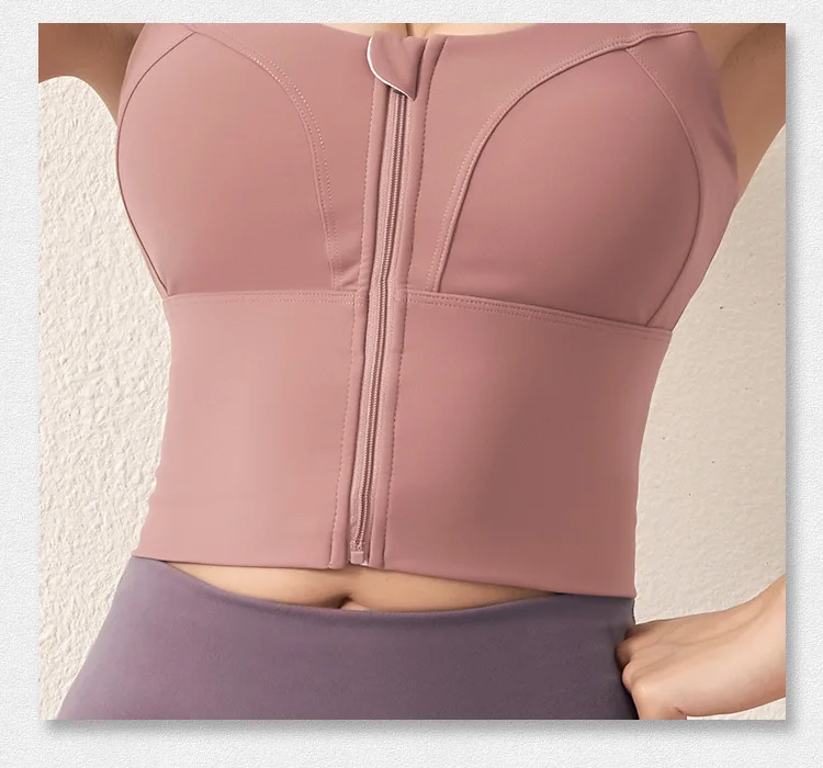 3 Color Front Zipper Sports Underwear Women's Cross Back Gathered Push Up Fitness Yoga Bra Shockproof Solid Sports Bra
3 Color Front Zipper Sports Underwear Women's Cross Back Gathered Push Up Fitness Yoga Bra Shockproof Solid Sports Bra