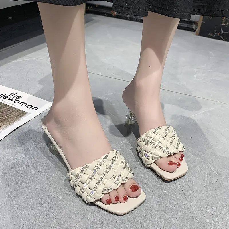 Square Toe Female Shoes Ladies' Slippers Med Women Heels 2021 High Thin Rubber Summer PU Basic Strange Style Slides Fabric
Square Toe Female Shoes Ladies' Slippers Med Women Heels 2021 High Thin Rubber Summer PU Basic Strange Style Slides Fabric