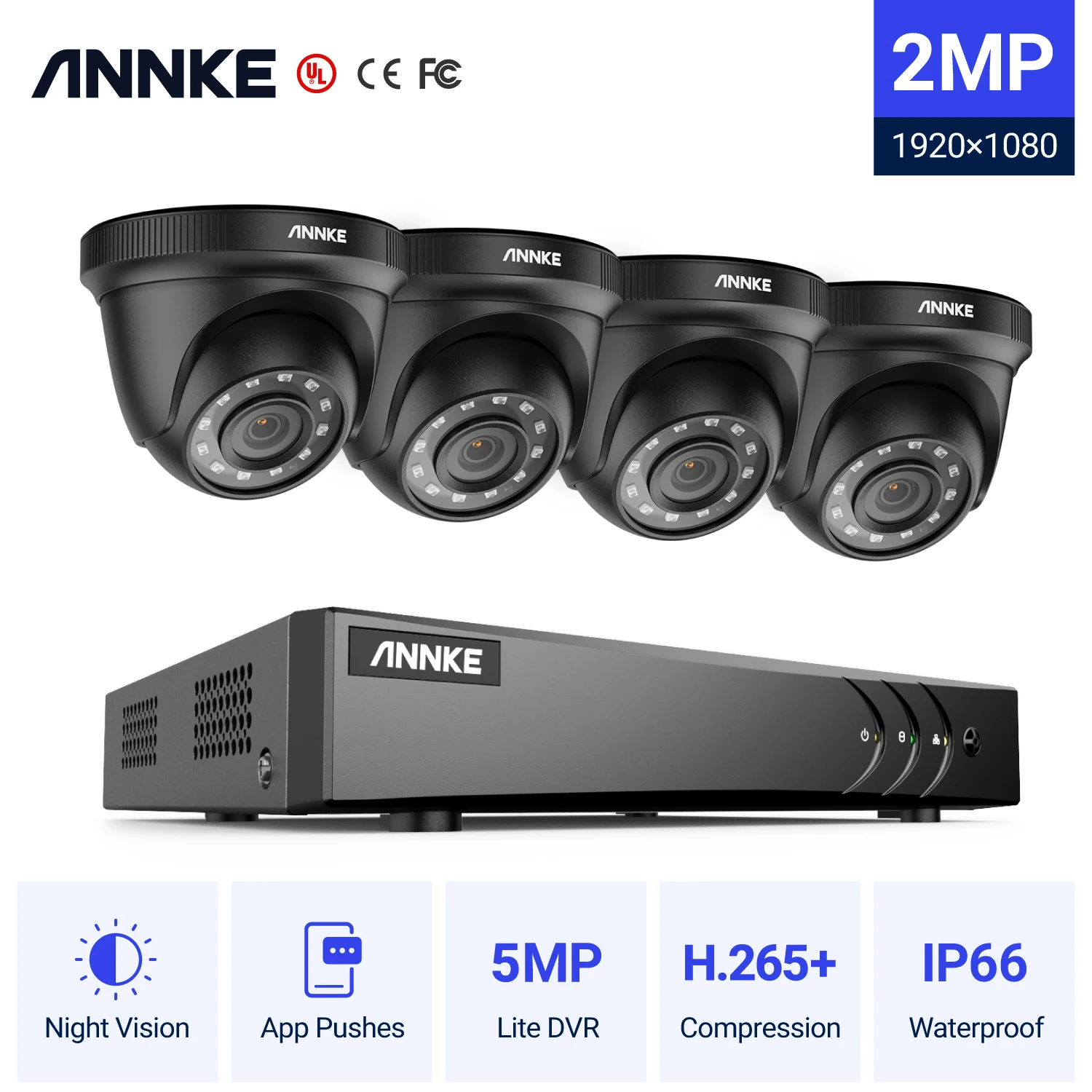 ANNKE 4CH 1080P FHD Video Surveillance System H.265+ 5in1 5MP Lite Recorder 1080P Outdoor Weatherproof Security Camera CCTV Kits
ANNKE 4CH 1080P FHD Video Surveillance System H.265+ 5in1 5MP Lite Recorder 1080P Outdoor Weatherproof Security Camera CCTV Kits