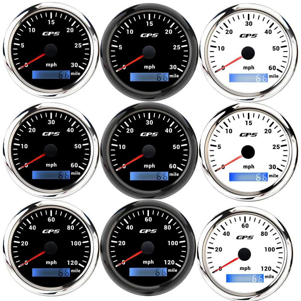 7 Color Backlight 30/60/80/120/160/200MPH GPS Speedometer Gauge 85MM Speed Meter with Mile Odometer Waterproof for Boat Car
7 Color Backlight 30/60/80/120/160/200MPH GPS Speedometer Gauge 85MM Speed Meter with Mile Odometer Waterproof for Boat Car