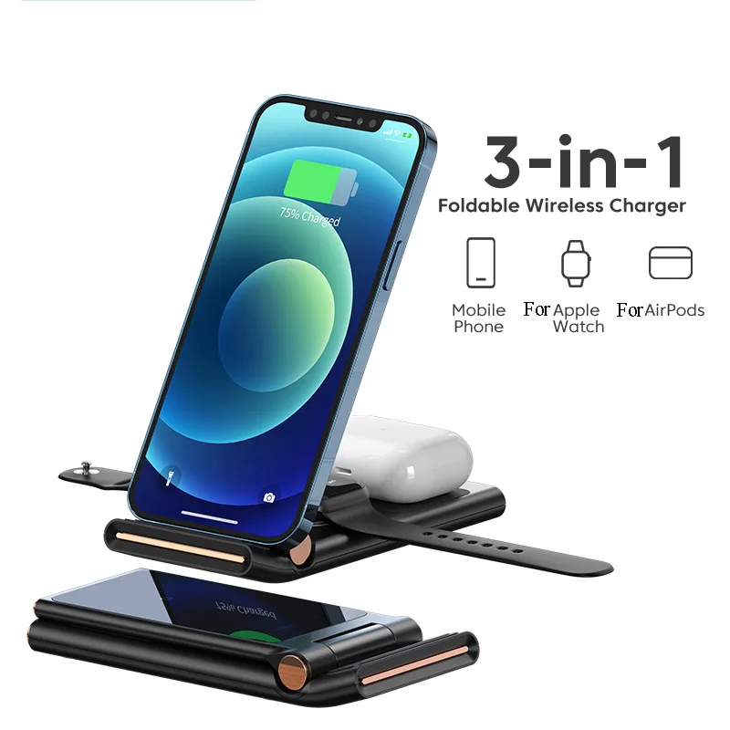 15W Qi 3 In 1 Wireless Charger For iPhone 12 11 13 Pro Max X Samsung Foldable Charging Dock Station For AirPods Pro Apple Watch
15W Qi 3 In 1 Wireless Charger For iPhone 12 11 13 Pro Max X Samsung Foldable Charging Dock Station For AirPods Pro Apple Watch
