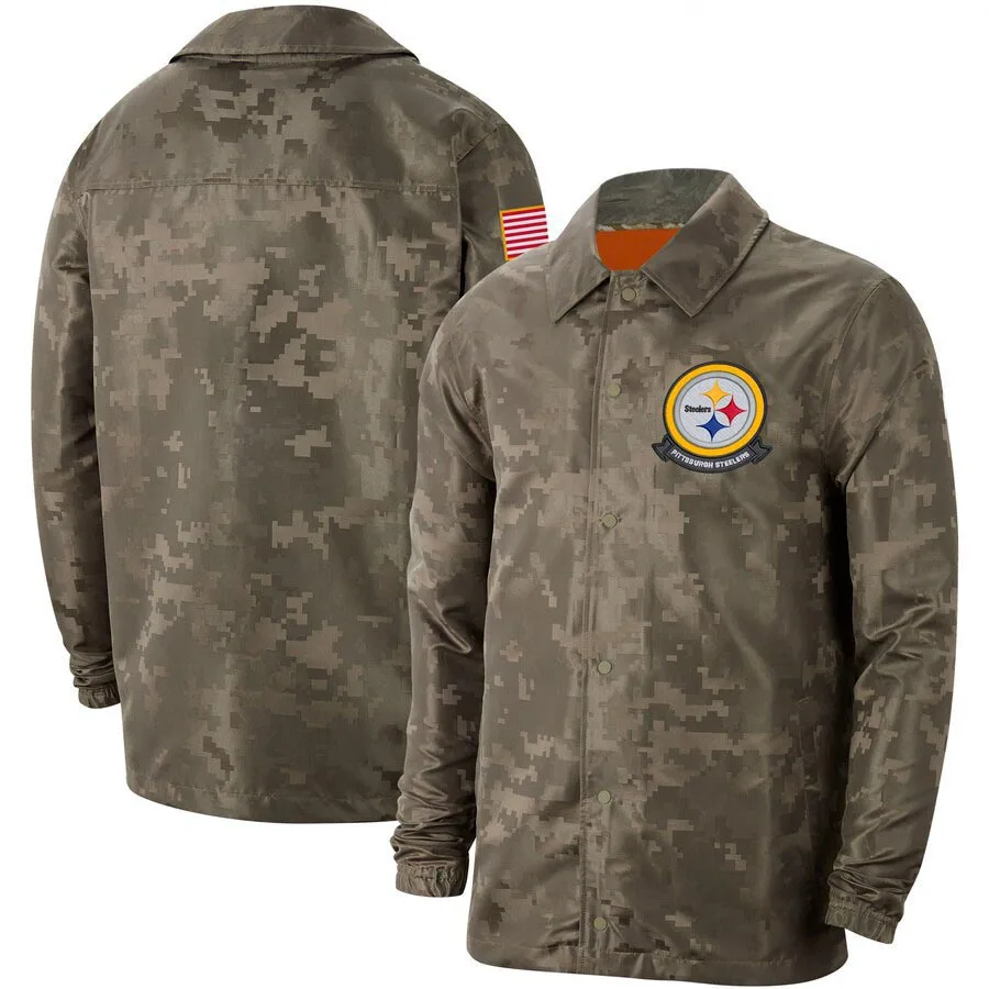 Pittsburgh Men's Camo Steelers Salute to Service Sideline Full Zip Lightweight Jacket
Pittsburgh Men's Camo Steelers Salute to Service Sideline Full Zip Lightweight Jacket