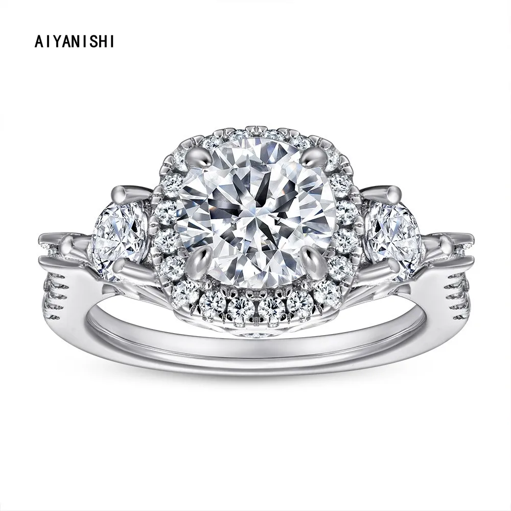 AIYANISHI Classic 925 Silver Jewelry Ring Halo Round Gemstone Finger Rings for Women Girl Wedding Engagement Rings Jewelry Gifts
AIYANISHI Classic 925 Silver Jewelry Ring Halo Round Gemstone Finger Rings for Women Girl Wedding Engagement Rings Jewelry Gifts