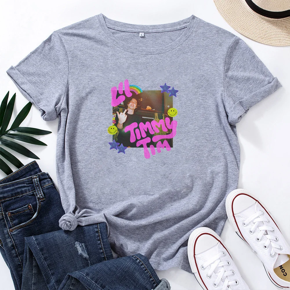 

Timmy Tim Graphic Funny Summer TShirt Women Top Fashion Short Sleeve O-neck Cotton Tshirt Women Loose Casual Tee Shirt Femme