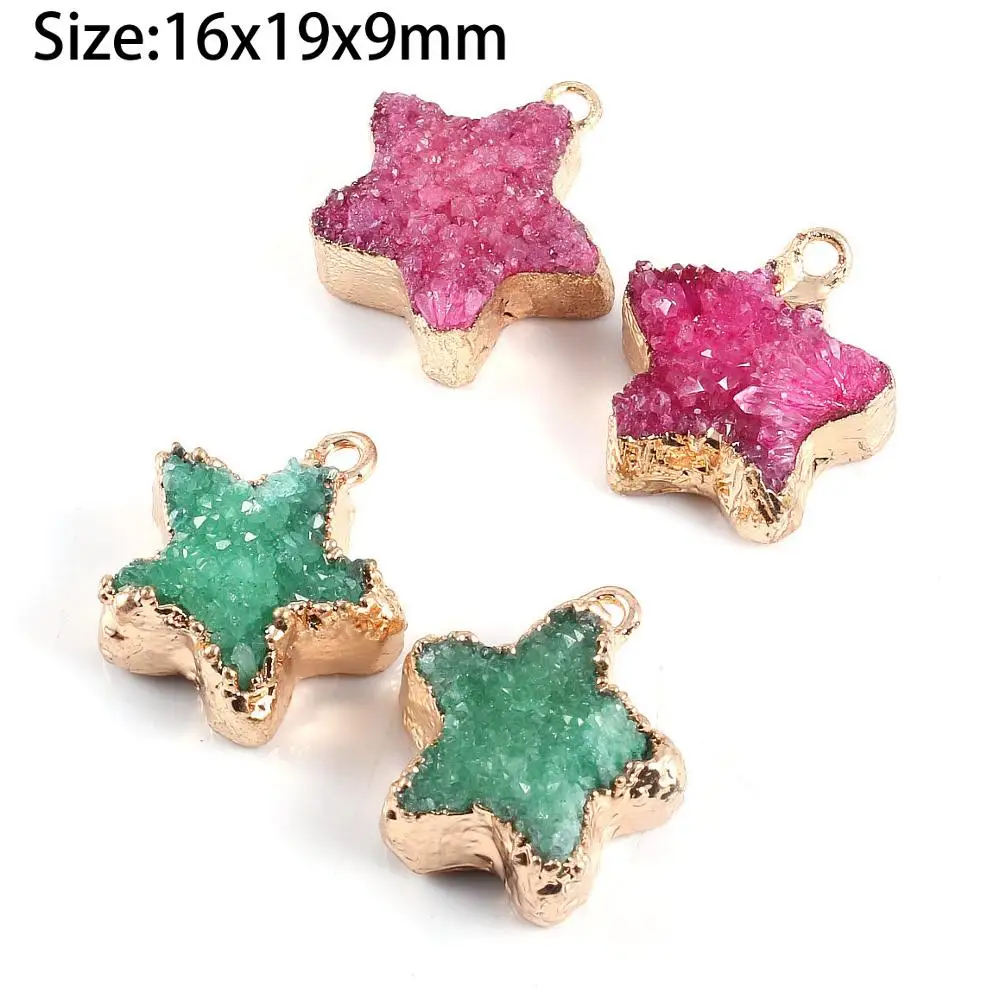 LE SKY Natural Stone Trendy Pentagram Agates Pendants Necklace Pendant for Jewelry Making DIY Necklace Size16x19x9mm
LE SKY Natural Stone Trendy Pentagram Agates Pendants Necklace Pendant for Jewelry Making DIY Necklace Size16x19x9mm