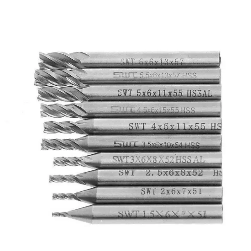 New 10Pcs Drill 1.5-6mm HSS Straight Shank 4 Flute End Mill Cutter CNC Drill Bit Tool
New 10Pcs Drill 1.5-6mm HSS Straight Shank 4 Flute End Mill Cutter CNC Drill Bit Tool