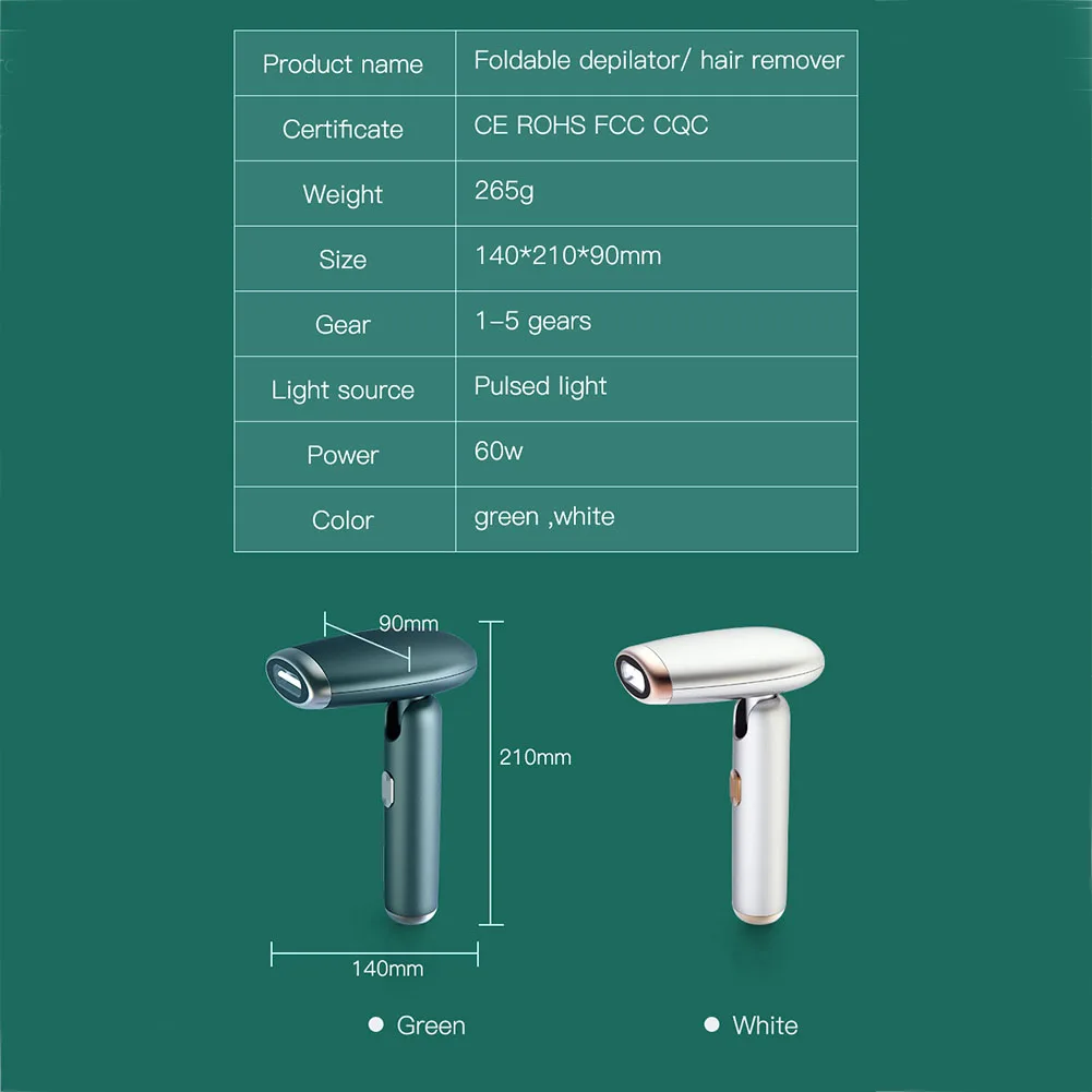 IPL Hair Removal Epilator Laser Folding Hair Removal Machine Face Body Painless Electric Depilador Laser Dropship(EU/US Plug)
IPL Hair Removal Epilator Laser Folding Hair Removal Machine Face Body Painless Electric Depilador Laser Dropship(EU/US Plug)