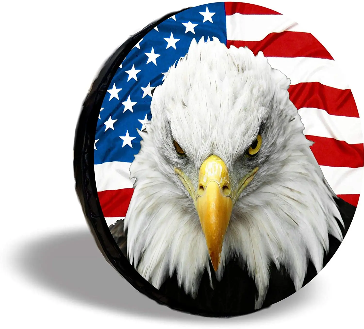 

TIRE COVER CENTRAL US American Flag Designs Eagle Horse Peace Spare Tire Cover ( Custom Sized to Any Make/Model 255/70r18